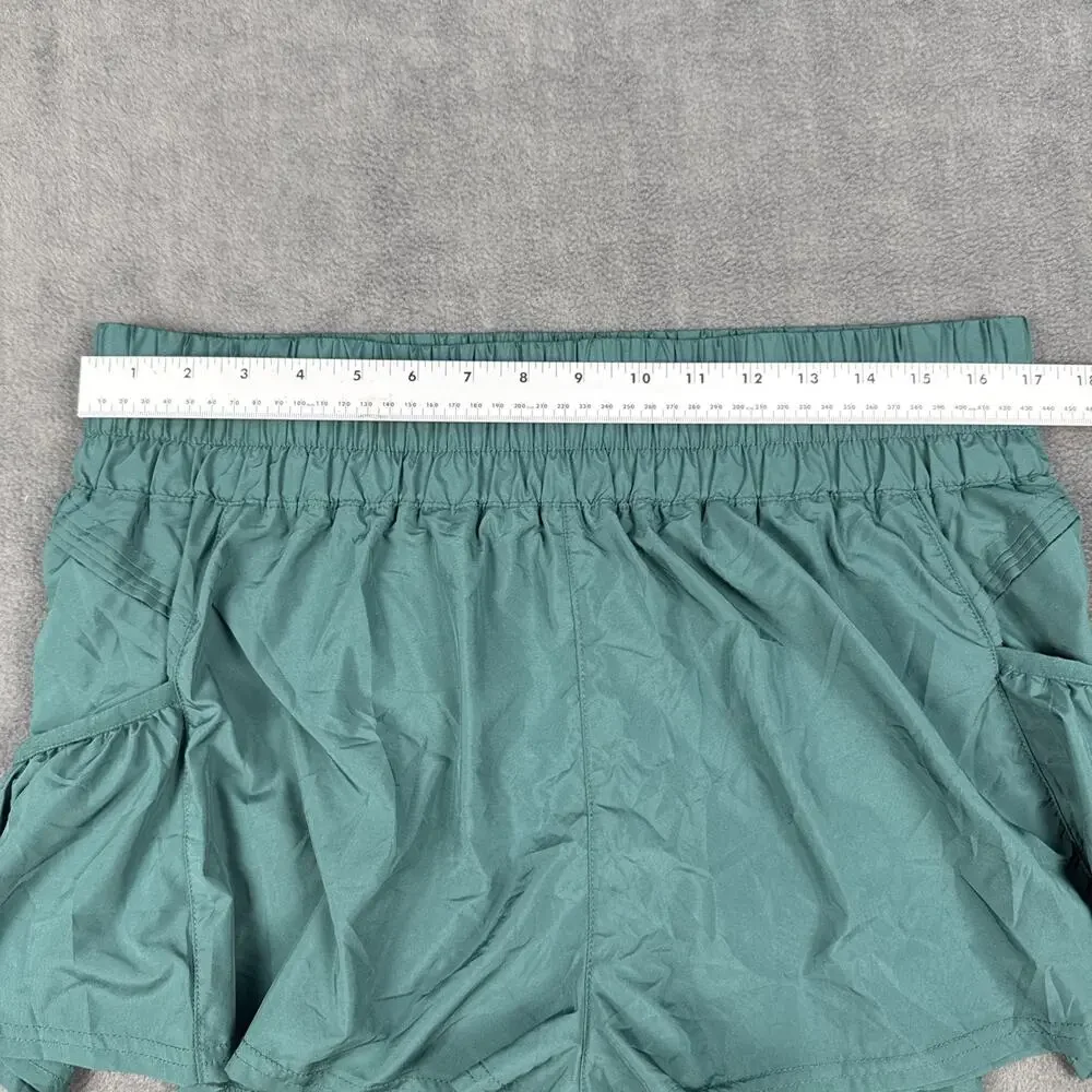 Free People Movement Shorts Womens XL Green Lined Get Your Flirt On High Rise